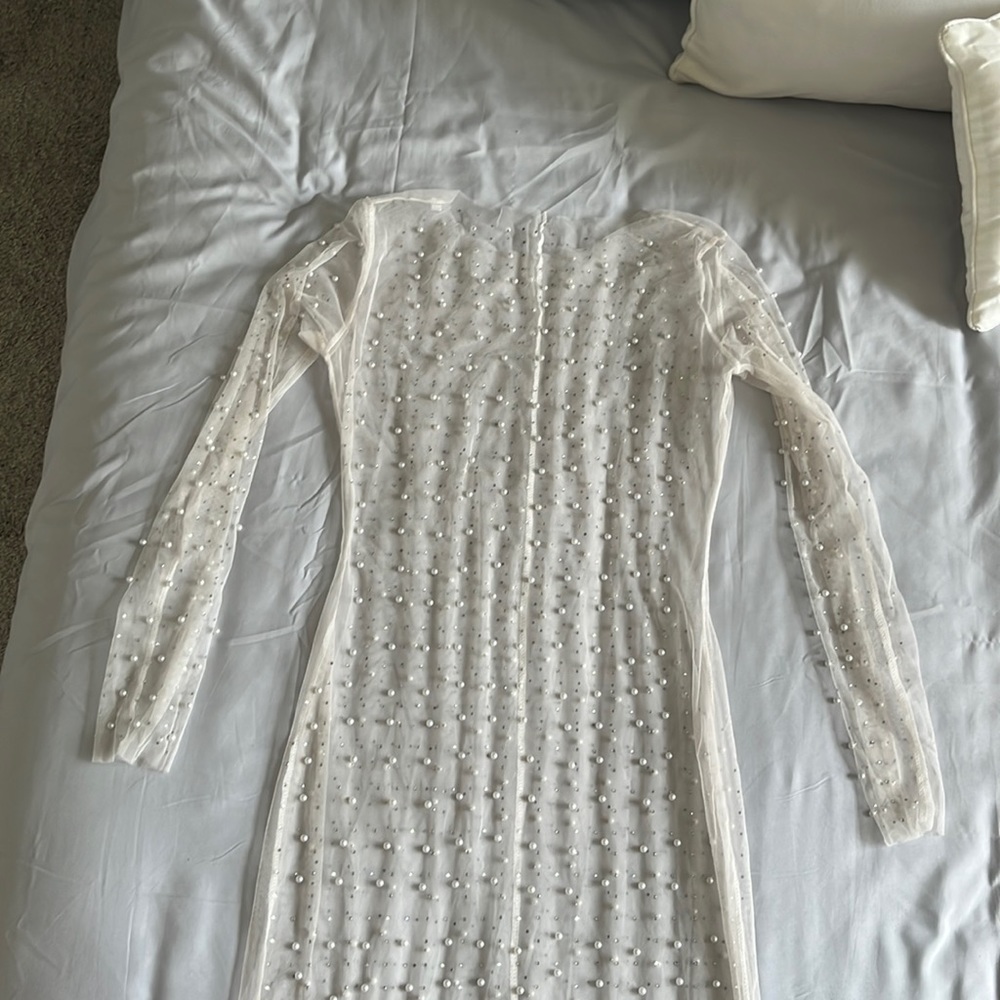 Sheer long sleeve maxi dress